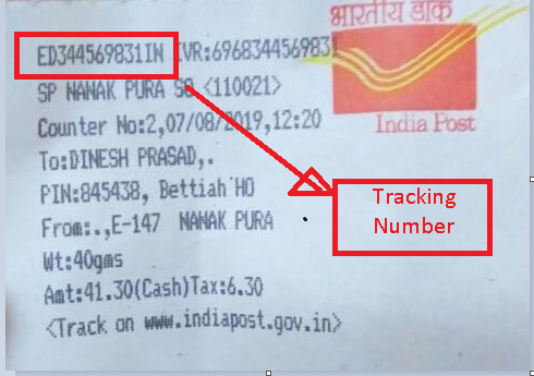 Speed Post tracking number