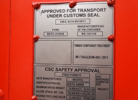 Container csc plate