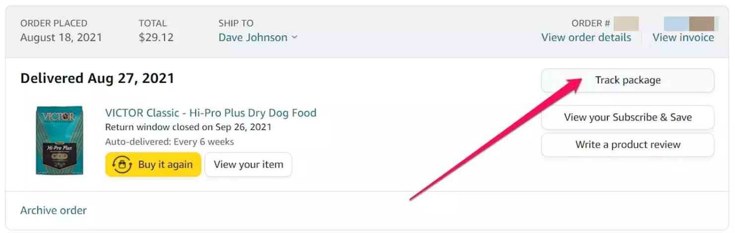 track amazon package with order id